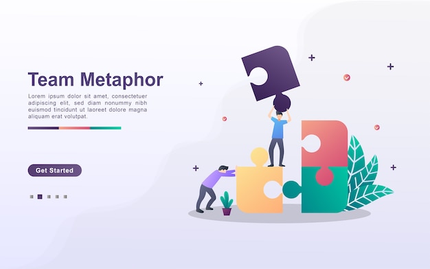 Шаблон целевой страницы метафоры команды