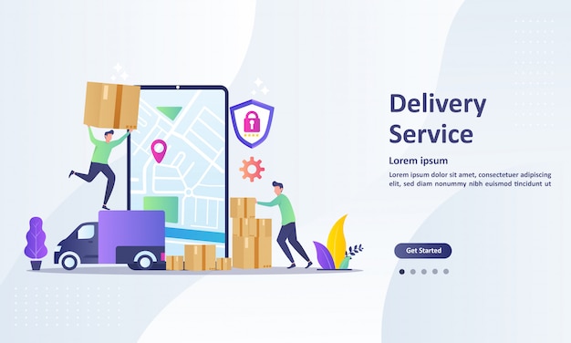 Landing page template of online delivery service