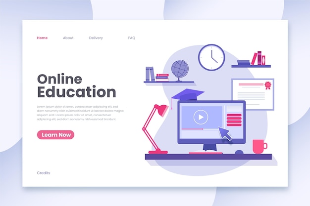 Landing page template for online education