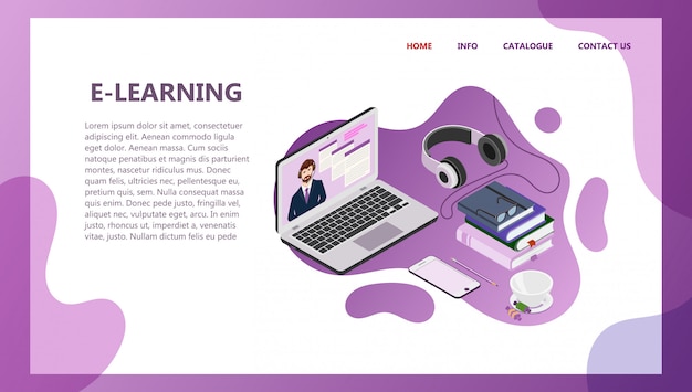 Landing page template of Online education