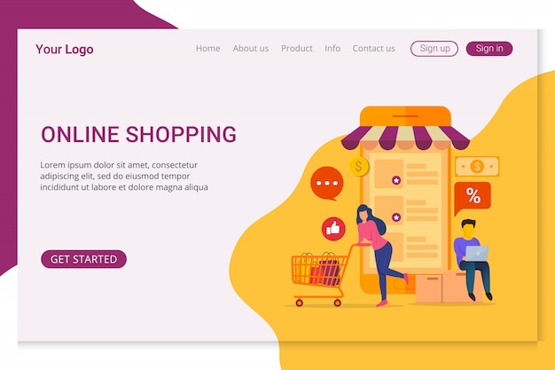 Modello di pagina di destinazione shopping online