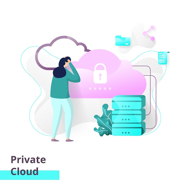 Landing page template of private cloud.