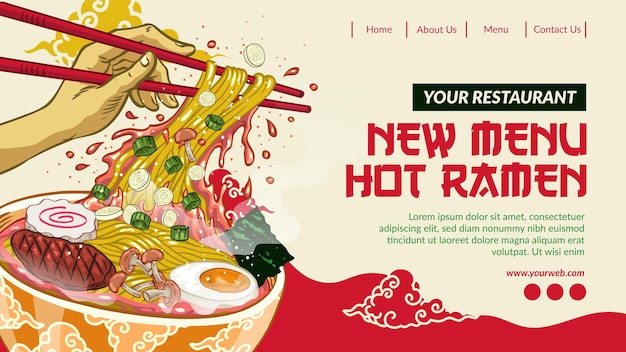 Landing page template of Ramen Restaurant