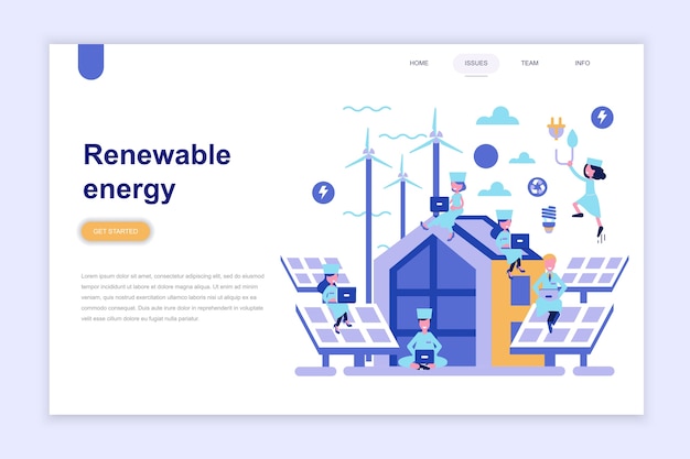 Landing page template of renewable energy