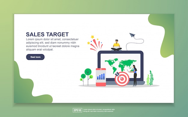 Landing page template of sales target