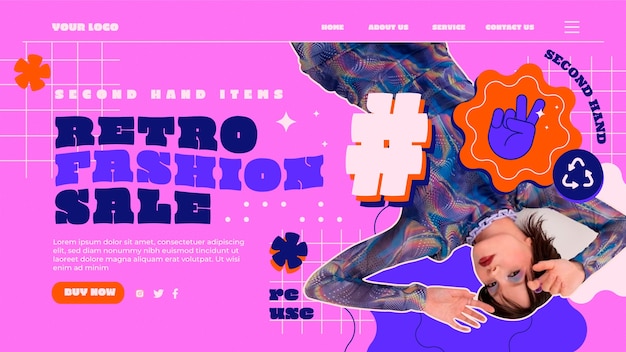 Landing page template for second-hand fashion store