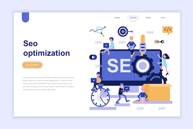 Landing page template of seo optimization