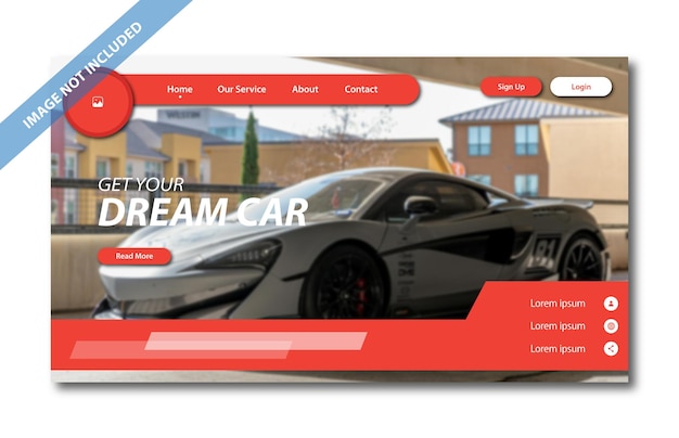 Vector landing page template for shopping cars