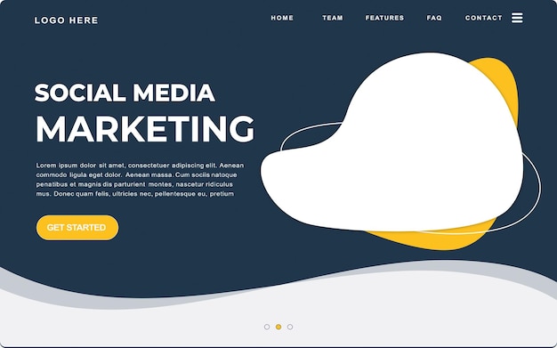 Landing page template of social media marketing for website and mobile website.