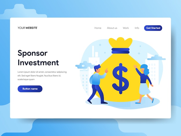 Landing page template of sponsorship investment