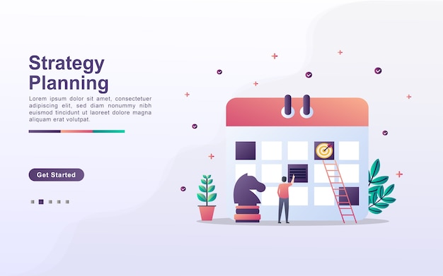 Landing page template of strategy planning 