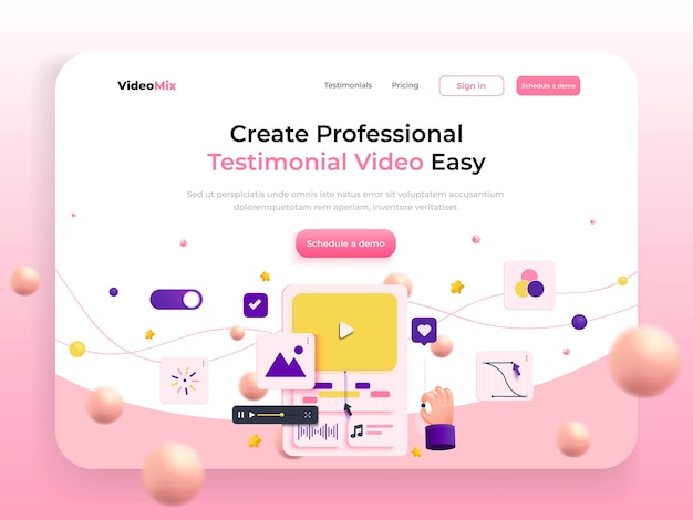 Landing Page Template Testimonial Video