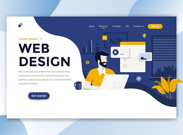 Landing page template of web design