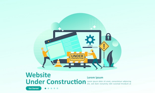 Vector landing page template of website developer