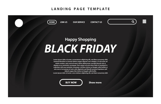 Landing page template website presentation digital marketing flat design startup event black friday