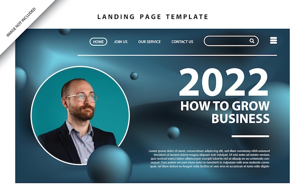 Landing page template website presentation digital marketing flat design startup event business set