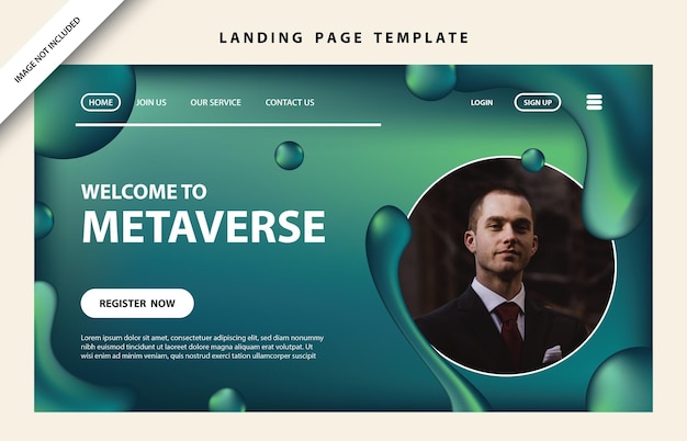 landing page template website presentation digital marketing flat design startup event metaverse