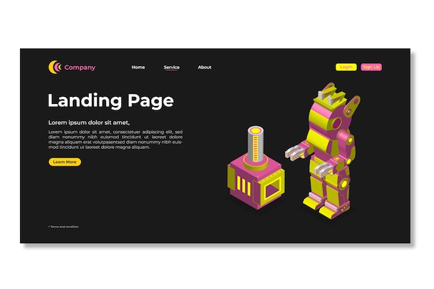 Landing page template.