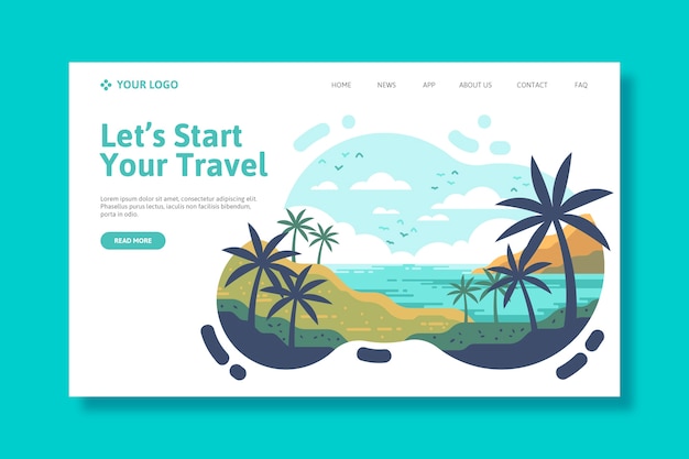 Landing page travel template