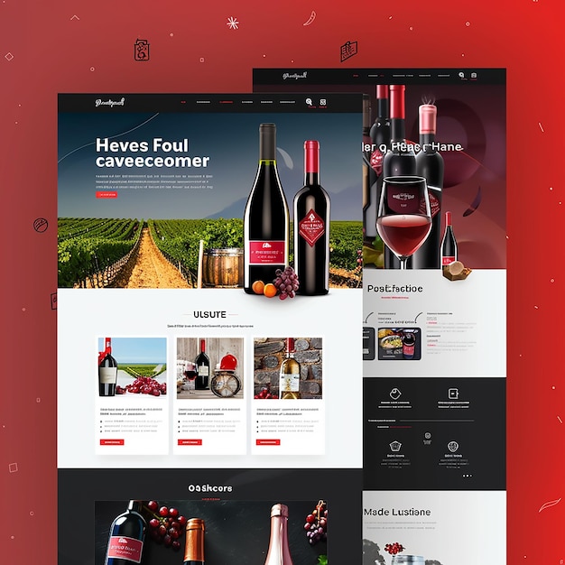 Landing page for a viticulture small production Heroes section ecommerce