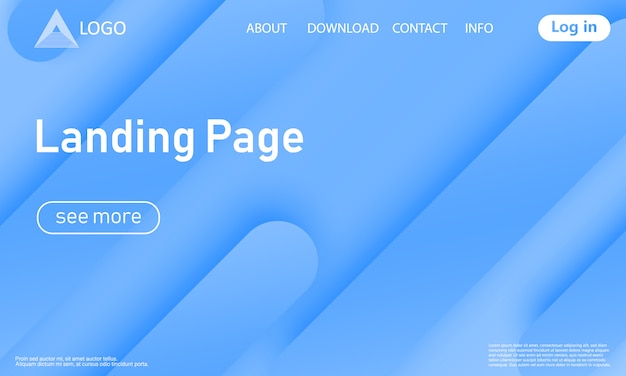 Landing page web design with abstract design