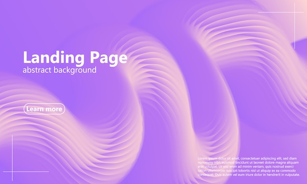 Landing page web design with abstract design