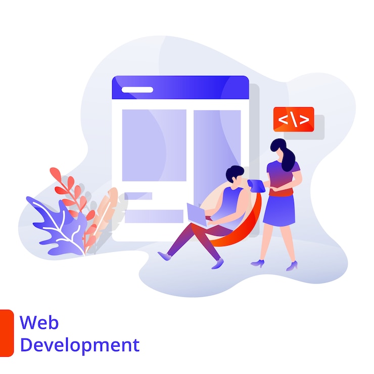 Vector landing page web development  illustration modern, digital marketing