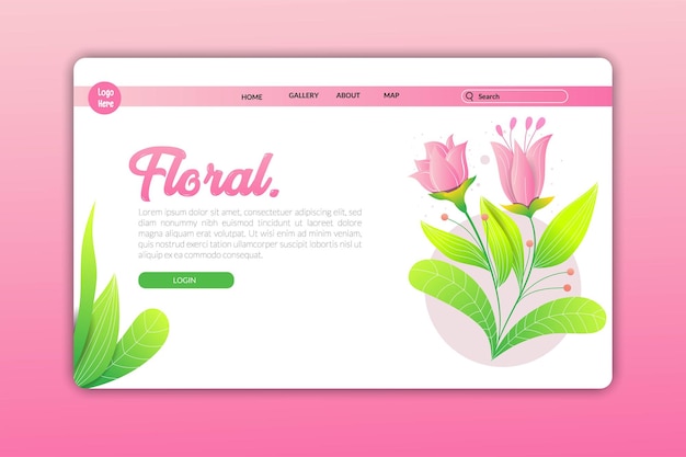 化粧品ボディケアウェブサイト開発のためのランディングページまたはウェブページデザインテンプレート