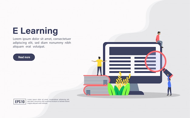 Landing page web template of e learning