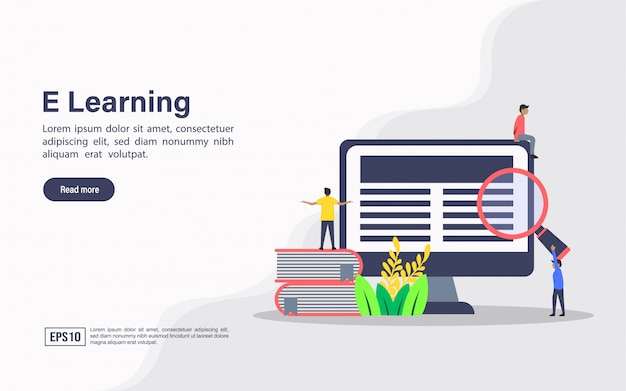 전자 학습의 방문 페이지 웹 템플릿