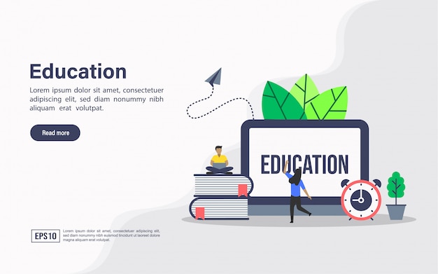 Landing page web template of education