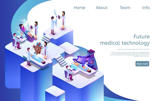 Landing page web template Future Medical Technology in 3d