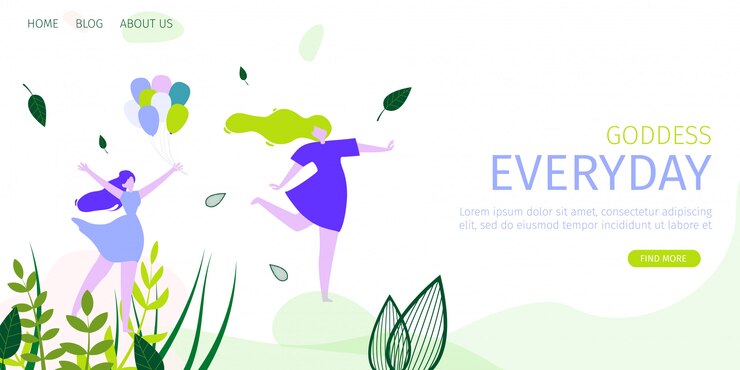 Vector ランディングページのwebテンプレート。いつも女神。