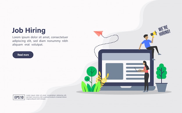 Landing page web template of job hiring