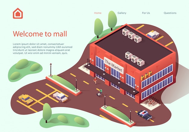 Landing page web template welcome to mall flat.