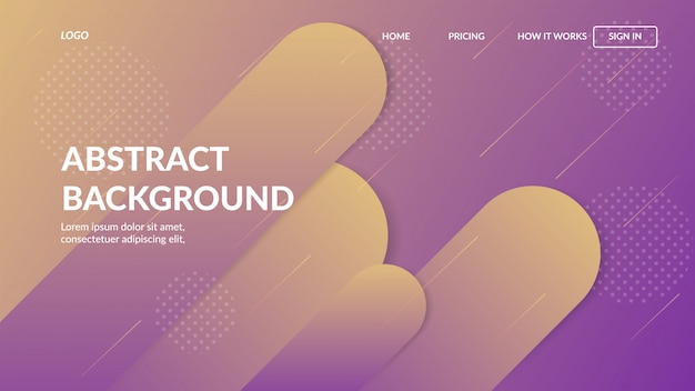 Modello web pagina di destinazione con design moderno astratto dinamico per siti web