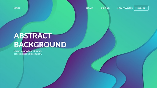 Modello web pagina di destinazione con design moderno astratto dinamico per siti web