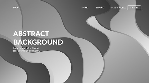 Landing page web template with dynamic modern abstract design for websites