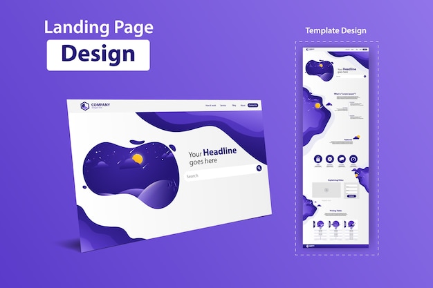 Vector landing page website vector template design