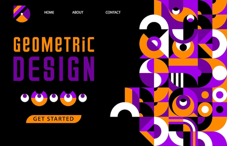 Vector landing page with halloween abstract pattern