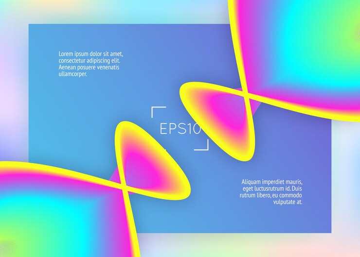 Vector landing page with liquid dynamic elements and fluid shapes