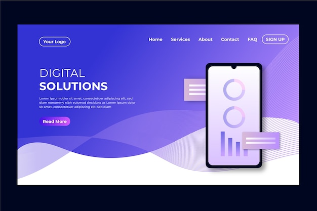 Landing page with smartphone