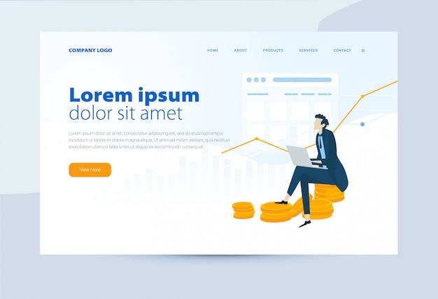 Vector landingpage-sjabloonbedrijf