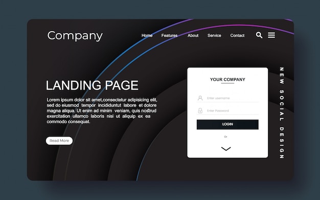 Landingspagina met abstracte achtergrond