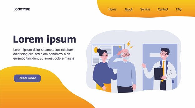 Landingspagina met cartoons illustratie