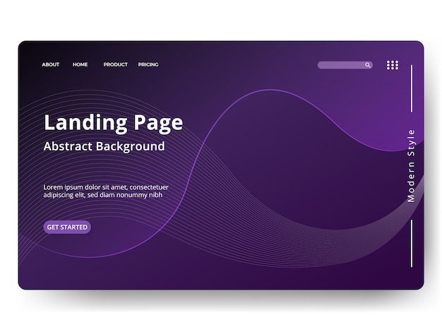 Landingspagina of websjabloon in modern abstract ontwerp