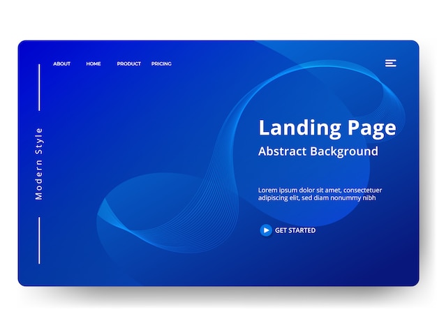 Landingspagina of websjabloon in modern abstract ontwerp