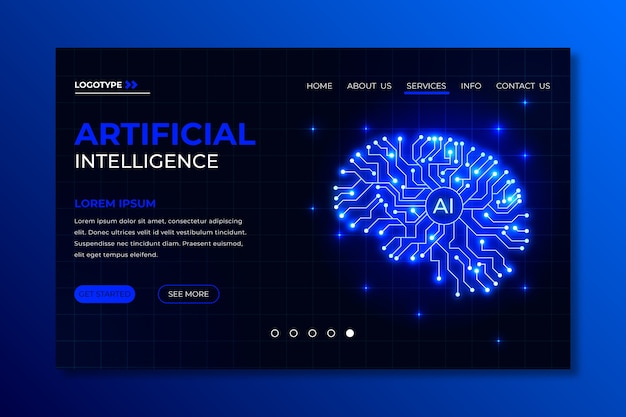 Landingspagina-sjabloon kunstmatige intelligentie