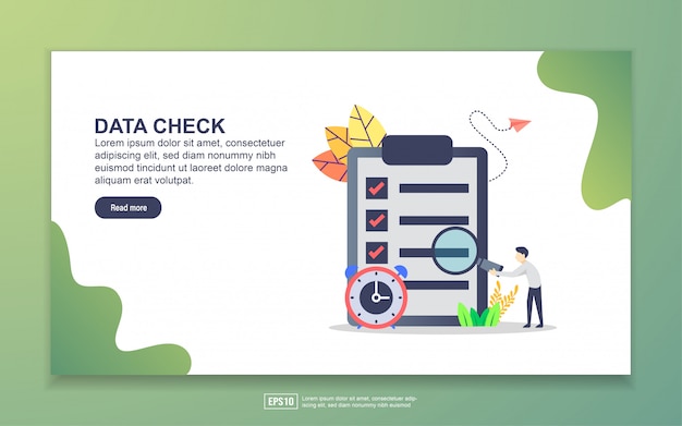 Landingspagina sjabloon van gegevenscontrole