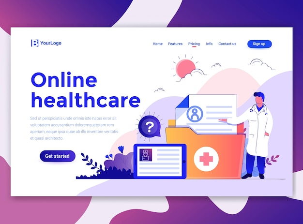 Landingspagina sjabloon van online gezondheidszorg